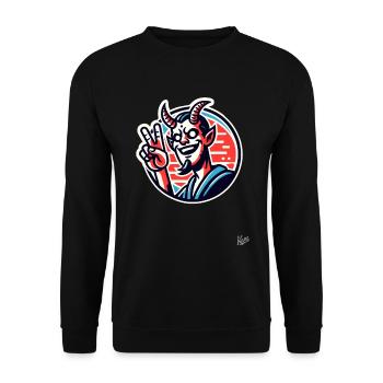 Signe de paix du diable swag - Sweat-shirt Unisexe - noir - Devant - Alina (178cm) & Michal (187cm)