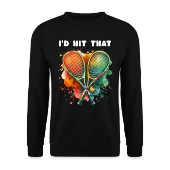 Racquetball Sayings - Unisex Sweatshirt - black - Front - Alina (178cm) & Michal (187cm)