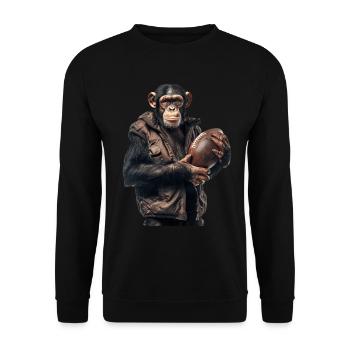Football de chimpanzé - Sweat-shirt Unisexe - noir - Devant - Alina (178cm) & Michal (187cm)