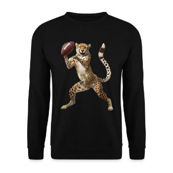 Cheetah Football - Unisex Sweatshirt - black - Front - Alina (178cm) & Michal (187cm)