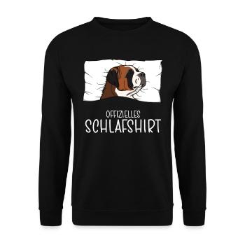 Chemise de nuit officielle Pyjama Saint-Bernard - Sweat-shirt Unisexe - noir - Devant - Alina (178cm) & Michal (187cm)