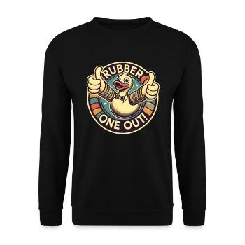 Canard en caoutchouc - pouce vers le haut pour un frottement - Sweat-shirt Unisexe - noir - Devant - Alina (178cm) & Michal (187cm)