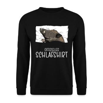Chemise de nuit officielle Pyjama sanglier - Sweat-shirt Unisexe - noir - Devant - Alina (178cm) & Michal (187cm)