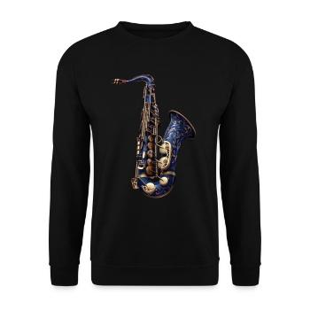 Saxophon - Unisex Pullover - Schwarz - Vorne - Alina (178cm) & Michal (187cm)