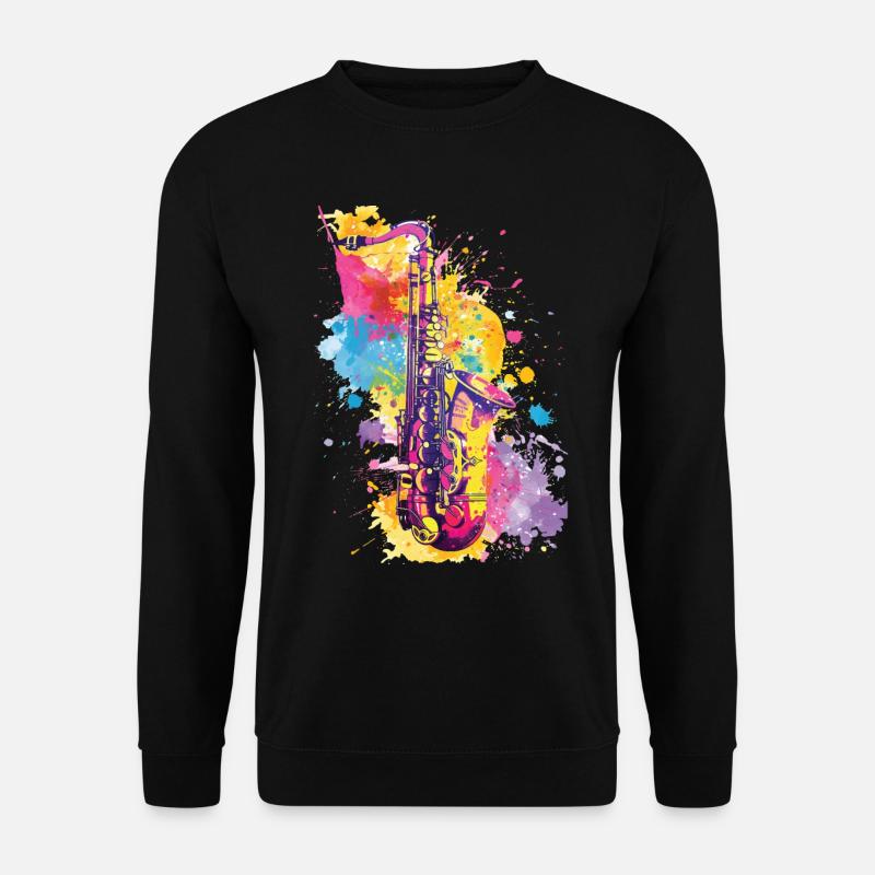 Saxophon - Unisex Pullover - Schwarz