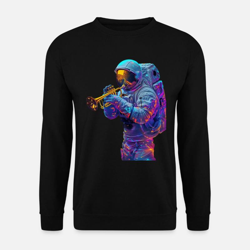Astronaut Trompete - Unisex Pullover - Schwarz