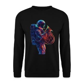 Tuba astronaute - Sweat-shirt Unisexe - noir - Devant - Alina (178cm) & Michal (187cm)