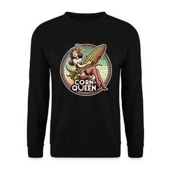 The corn queen with a large corn cob - Unisex Sweatshirt - black - Front - Alina (178cm) & Michal (187cm)
