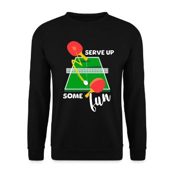 Drôle de dicton de tennis de table - Sweat-shirt Unisexe - noir - Devant - Alina (178cm) & Michal (187cm)
