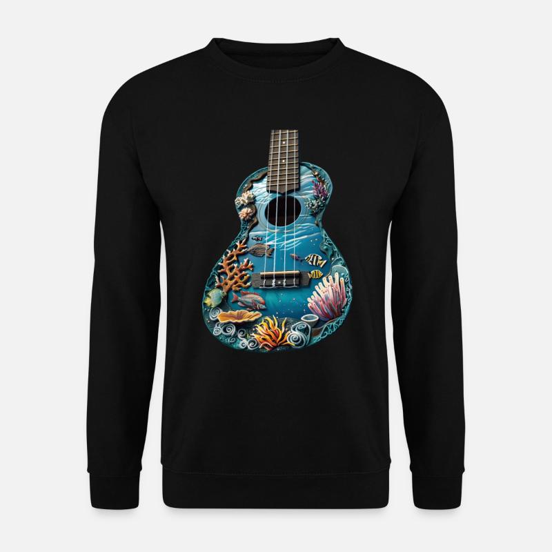 Fish Ukulele - Unisex Sweatshirt - black