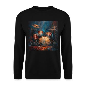 Schlagzeug - Unisex Pullover - Schwarz - Vorne - Alina (178cm) & Michal (187cm)