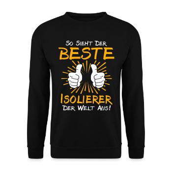 Isolierer Geschenkidee - Unisex Pullover - Schwarz - Vorne - Alina (178cm) & Michal (187cm)