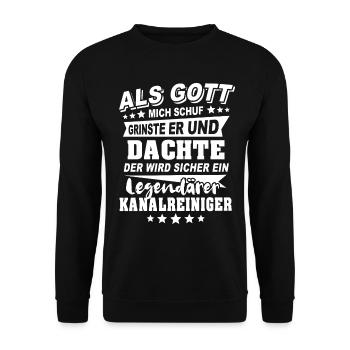 Kanalreiniger - Unisex Pullover - Schwarz - Vorne - Alina (178cm) & Michal (187cm)