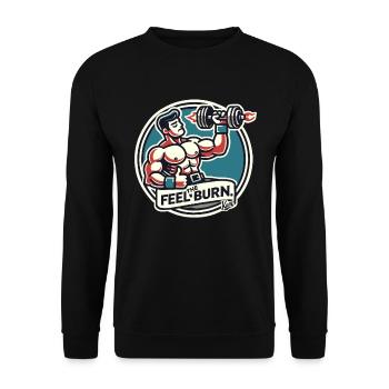 Bodybuilder pumps iron: Feel the burning sensation - Unisex Sweatshirt - black - Front - Alina (178cm) & Michal (187cm)