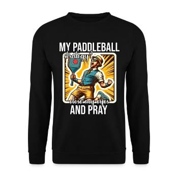 Drôle de dicton de paddleball - Sweat-shirt Unisexe - noir - Devant - Alina (178cm) & Michal (187cm)