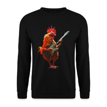 Hahn Gitarre - Unisex Pullover - Schwarz - Vorne - Alina (178cm) & Michal (187cm)