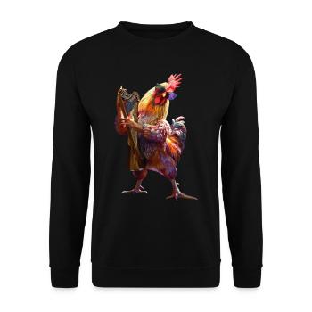 Hahn Harfe - Unisex Pullover - Schwarz - Vorne - Alina (178cm) & Michal (187cm)