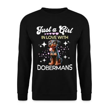 Doberman Girl - Unisex Sweatshirt - black - Front - Alina (178cm) & Michal (187cm)