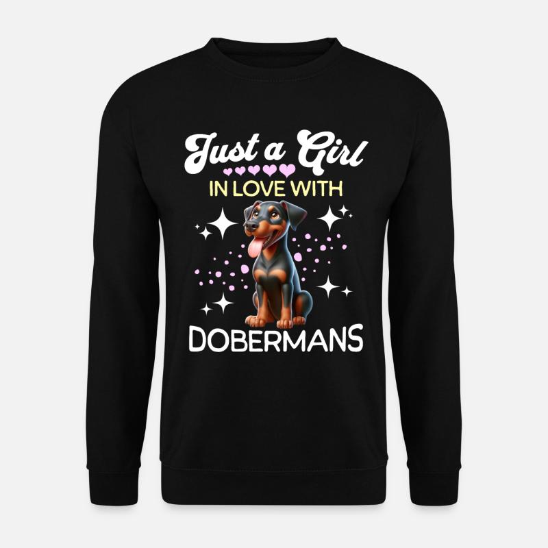 Dobermann Mädchen - Unisex Pullover - Schwarz