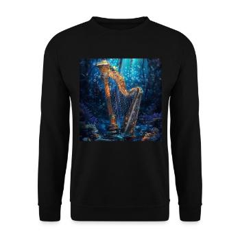 Harfe - Unisex Pullover - Schwarz - Vorne - Alina (178cm) & Michal (187cm)