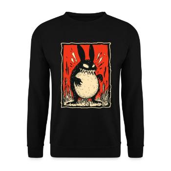 Monster Rabbit Bunny - Unisex Sweatshirt - black - Front - Alina (178cm) & Michal (187cm)