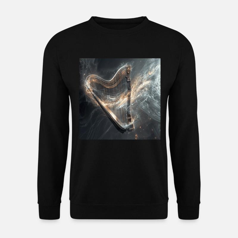 Harfe - Unisex Pullover - Schwarz