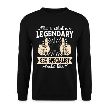 Legendary SEO Manager - Unisex Sweatshirt - black - Front - Alina (178cm) & Michal (187cm)