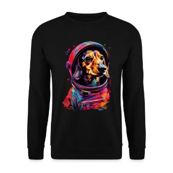 Dackel - Unisex Pullover - Schwarz - Vorne - Alina (178cm) & Michal (187cm)