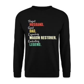 Weighing restorer Papa - Unisex Sweatshirt - black - Front - Alina (178cm) & Michal (187cm)