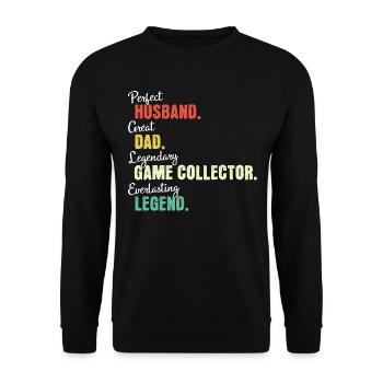 Papa collectionneur de jeux - Sweat-shirt Unisexe - noir - Devant - Alina (178cm) & Michal (187cm)