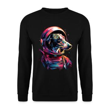 Whippet - Unisex Pullover - Schwarz - Vorne - Alina (178cm) & Michal (187cm)