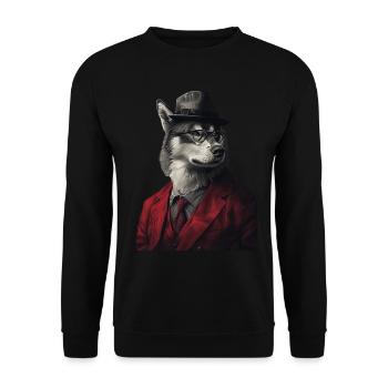 Alaskan Malamute - Unisex Pullover - Schwarz - Vorne - Alina (178cm) & Michal (187cm)