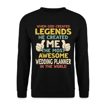 Organisateur de mariage - Sweat-shirt Unisexe - noir - Devant - Alina (178cm) & Michal (187cm)