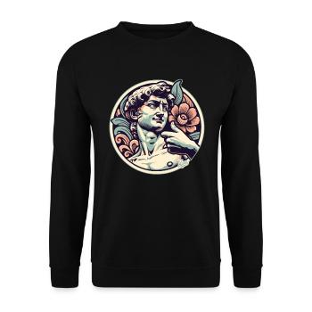 David with thumbs up in Florence with flowers - Unisex Sweatshirt - black - Front - Alina (178cm) & Michal (187cm)