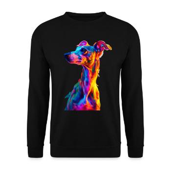 Whippet - Unisex Pullover - Schwarz - Vorne - Alina (178cm) & Michal (187cm)