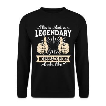 Legendary Horseman Rider - Unisex Sweatshirt - black - Front - Alina (178cm) & Michal (187cm)
