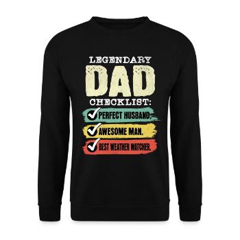 Dad Weather Observer Father's Day - Unisex Sweatshirt - black - Front - Alina (178cm) & Michal (187cm)