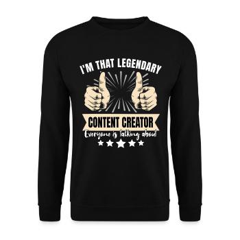 Legendary Content Creator - Unisex Sweatshirt - black - Front - Alina (178cm) & Michal (187cm)