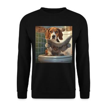 Beagle - Unisex Pullover - Schwarz - Vorne - Alina (178cm) & Michal (187cm)