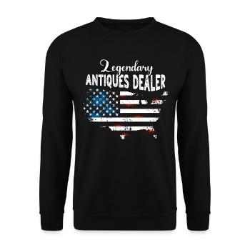 Antiquitätenhändler US - Unisex Pullover - Schwarz - Vorne - Alina (178cm) & Michal (187cm)