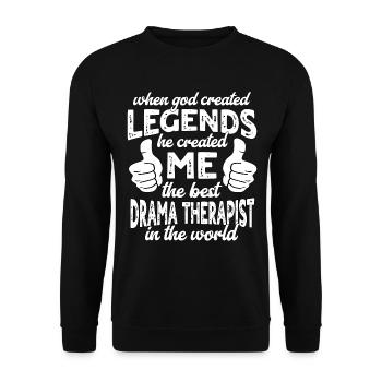 Bester Dramatherapeut Legende - Unisex Pullover - Schwarz - Vorne - Alina (178cm) & Michal (187cm)