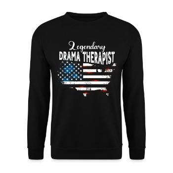 Dramatherapeut US - Unisex Pullover - Schwarz - Vorne - Alina (178cm) & Michal (187cm)