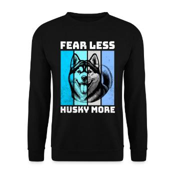 Husky Schlittenhund - Unisex Pullover - Schwarz - Vorne - Alina (178cm) & Michal (187cm)