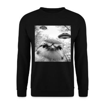 Meise - Unisex Pullover - Schwarz - Vorne - Alina (178cm) & Michal (187cm)