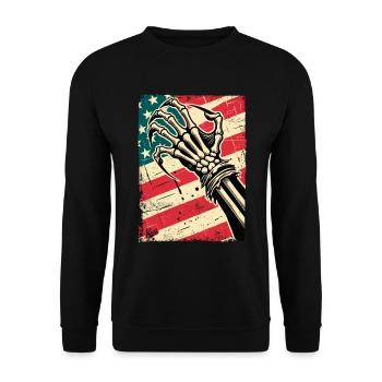 Drapeau américain et griffe du Cauchemar américain - Sweat-shirt Unisexe - noir - Devant - Alina (178cm) & Michal (187cm)