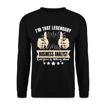 Analyste d’affaires légendaire - Sweat-shirt Unisexe - noir - Devant - Alina (178cm) & Michal (187cm)