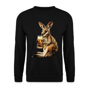 Wallaby Bier - Unisex Pullover - Schwarz - Vorne - Alina (178cm) & Michal (187cm)