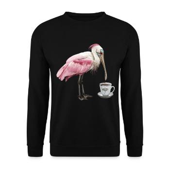 Löffel Kaffee - Unisex Pullover - Schwarz - Vorne - Alina (178cm) & Michal (187cm)