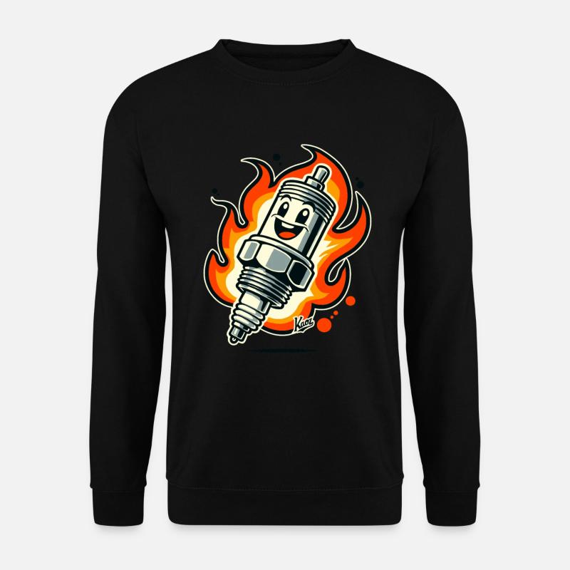 Bougie d’allumage joyeuse en feu - Sweat-shirt Unisexe - noir