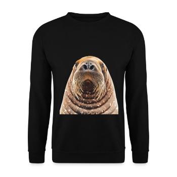 Walross - Unisex Pullover - Schwarz - Vorne - Alina (178cm) & Michal (187cm)